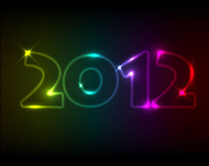Vector New Year card 2012