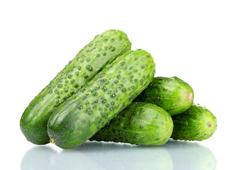 Cucumbers isolated on white
