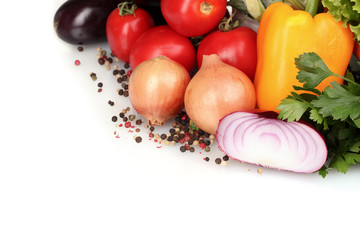 Fresh vegetables isolated on white