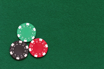 poker chips over table layout