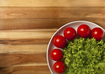 Cherry tomatoes and salad