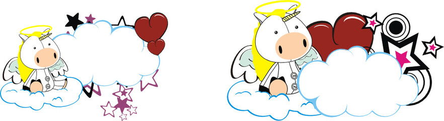 unicorn baby cartoon angel