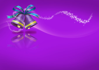 Christmas Bells on purple background
