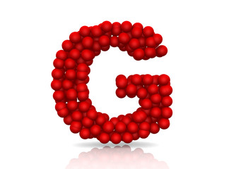 Shape of letter G made from 3d spheres