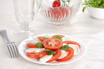 salad with mozzarella and tomatoes
