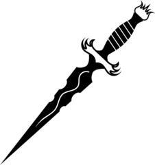 Vector illustration of a dagger tattoo