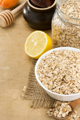 cereals oat flake and healthy food