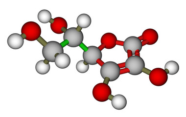 Ascorbic acid molecular model