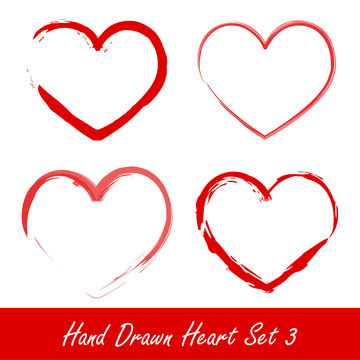 Hand drawn heart set 3