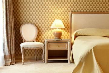 interior luxury apartment, comfortable bedroom
