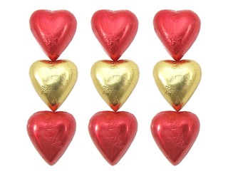 Gold &  Foil wrapped chocolate hearts