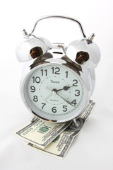 alarm clock isolated on the white