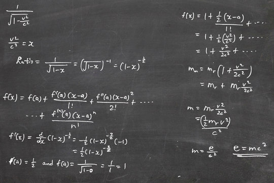 energy formula on chalkboard