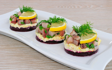 Appetizer with herring