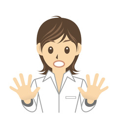 シャツ女性 B 表情2 驚く