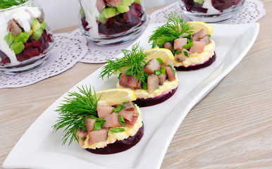 Appetizer with herring