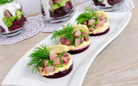 Appetizer with herring
