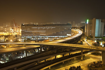 Traffic in highway of a modern city