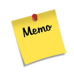 Post-it con chincheta texto Memo