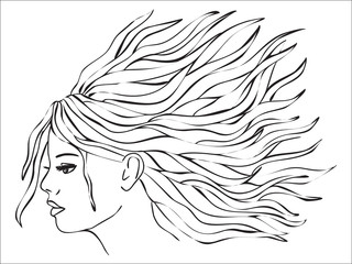 Woman with long hair