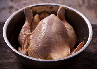 Preparing stuffed chicken