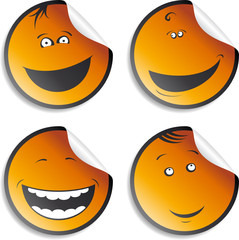 Set of smileys stickers