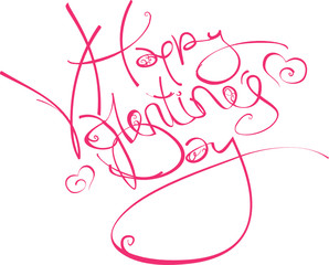 Happy Valentine's Day inscription with hearts