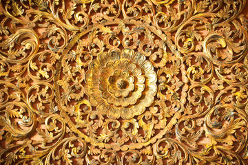 Fototapeta na wymiar Wood Thai pattern Handmade