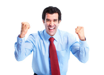 Happy handsome businessman.