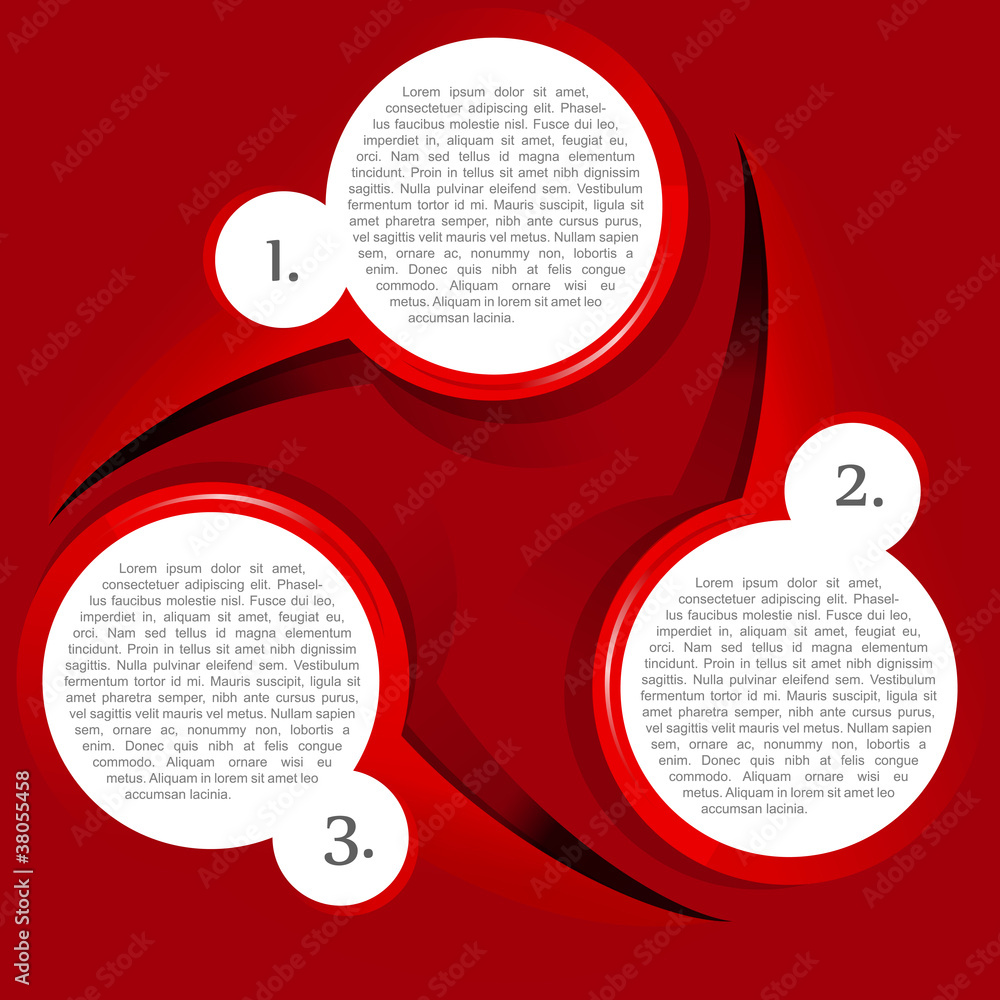 Poster Vector red background with a circular chart