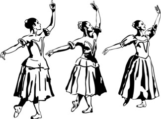 sketch of girl's ballerina standing in a pose