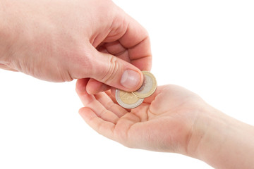 Taschengeld Euromünzen