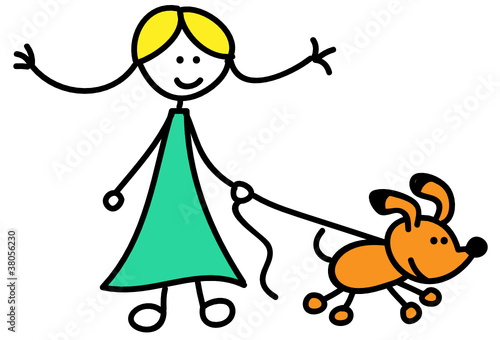 "Mädchen mit Hund" Stockfotos und lizenzfreie Vektoren auf