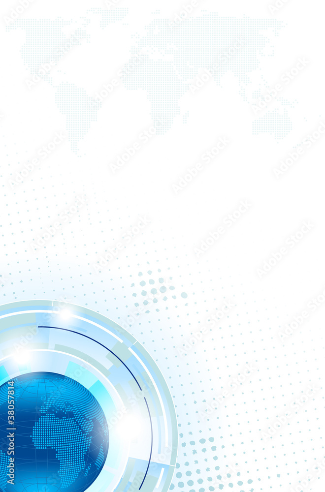 Poster abstract business background with world map symbol