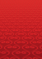 Red background carpet of hearts for Valentine's day