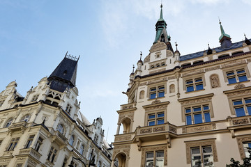 Fototapeta na wymiar Prag, schön renovierte Häuser n der Altstadt