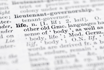 Fototapeta premium Life; Definition in English Dictionary.