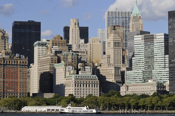 Manhattan, gesehen vom Hudson River, New York, USA
