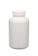 white pills container isolated on white