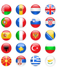 Europe flags buttons, part one