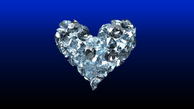 Valentine Heart Composed of Diamonds  - Heart 29 (HD)