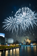 Naklejka premium Fireworks and New Year's Eve