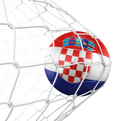 Naklejka premium Croatian soccerball in net