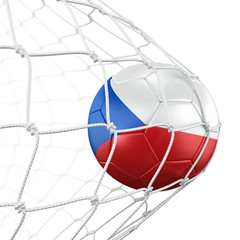 Naklejka premium Czech soccerball in net