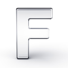 The letter F in glass