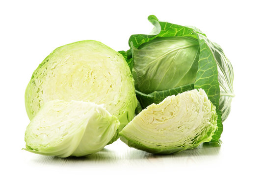 Raw cabbage isolated on white