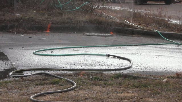Leaking Water Hoses By Industrial Area