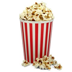 Popcorn in weiß rotem Eimer