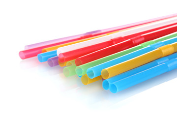 bright straws isolated on white