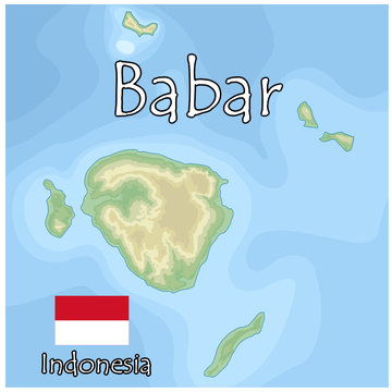 babar island indonesia map flag emblem